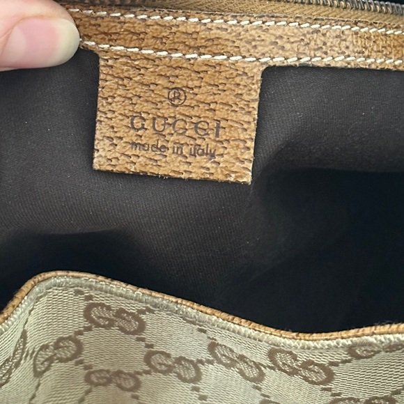Vintage Gucci Beige and Brown Monogram GG Jackie Shoulder Bag 1244072123 - Picture 10 of 15